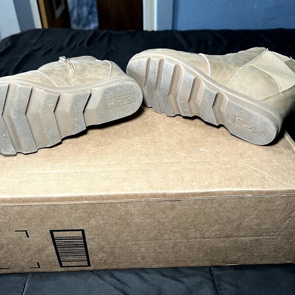 Athlefit wedge boots comfortable angle wedge booties womens 8 trendy evening - Picture 8 of 11